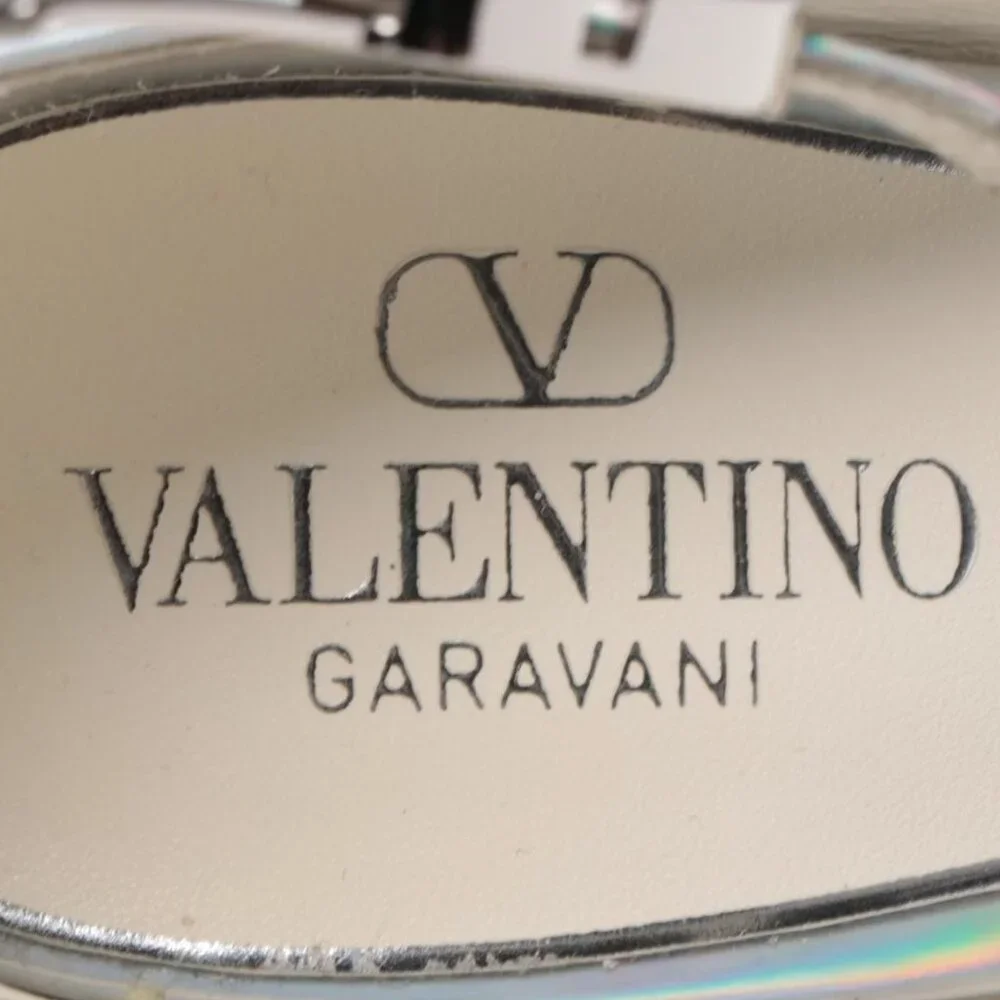 SOLD - Valentino Tan-Go 155 Silver Iridescent Platform Pumps - Picture 9 of 12